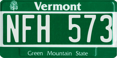 VT license plate NFH573