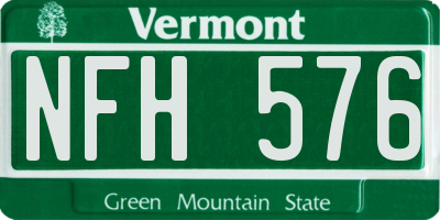 VT license plate NFH576