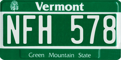 VT license plate NFH578