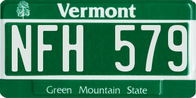 VT license plate NFH579