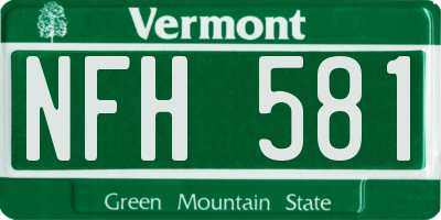 VT license plate NFH581