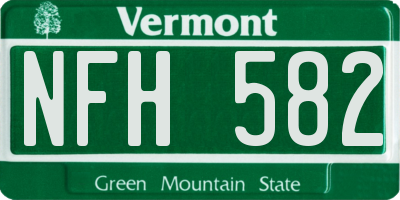 VT license plate NFH582