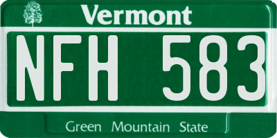 VT license plate NFH583