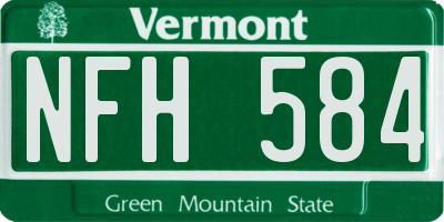VT license plate NFH584