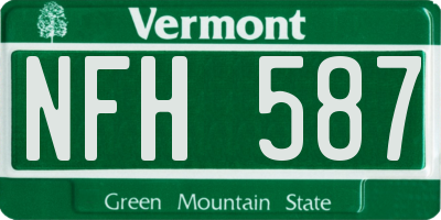 VT license plate NFH587