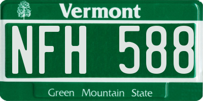 VT license plate NFH588