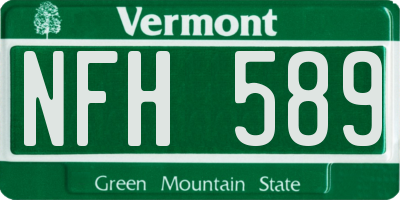 VT license plate NFH589