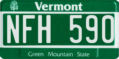 VT license plate NFH590