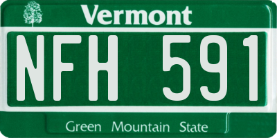 VT license plate NFH591