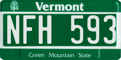 VT license plate NFH593