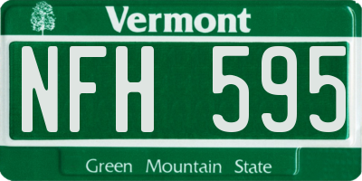 VT license plate NFH595