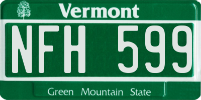 VT license plate NFH599