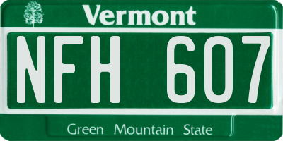 VT license plate NFH607