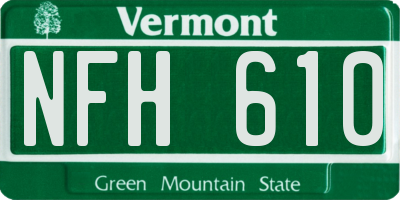 VT license plate NFH610