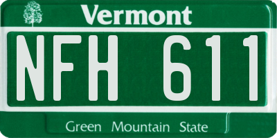 VT license plate NFH611