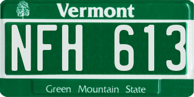 VT license plate NFH613