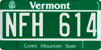 VT license plate NFH614