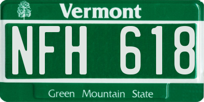 VT license plate NFH618