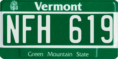 VT license plate NFH619