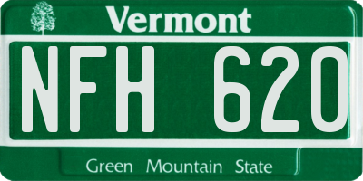 VT license plate NFH620