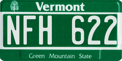 VT license plate NFH622