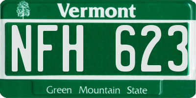 VT license plate NFH623