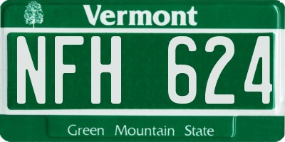 VT license plate NFH624