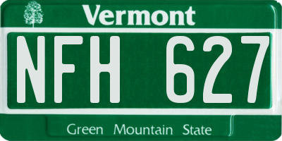 VT license plate NFH627