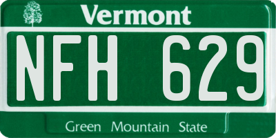 VT license plate NFH629