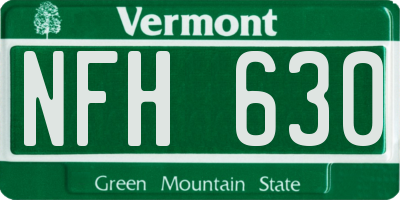 VT license plate NFH630