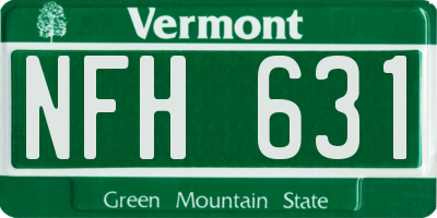 VT license plate NFH631
