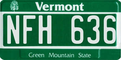 VT license plate NFH636