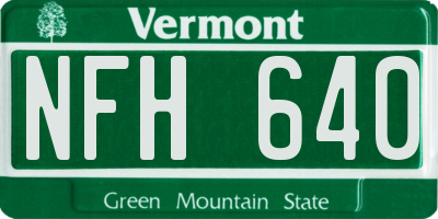 VT license plate NFH640
