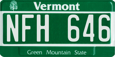 VT license plate NFH646
