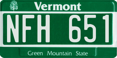 VT license plate NFH651