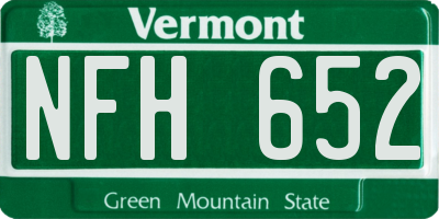 VT license plate NFH652