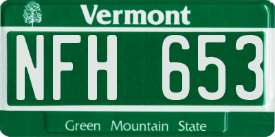 VT license plate NFH653