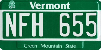 VT license plate NFH655