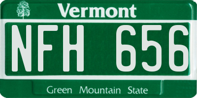 VT license plate NFH656