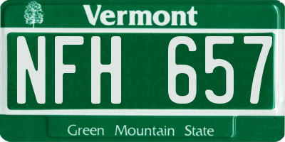 VT license plate NFH657