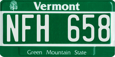 VT license plate NFH658