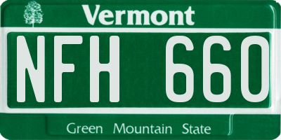 VT license plate NFH660