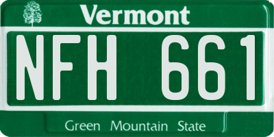 VT license plate NFH661