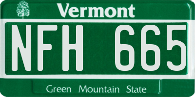VT license plate NFH665