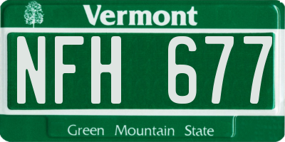 VT license plate NFH677