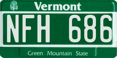 VT license plate NFH686