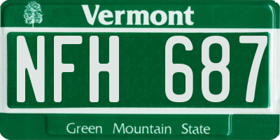 VT license plate NFH687