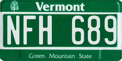 VT license plate NFH689