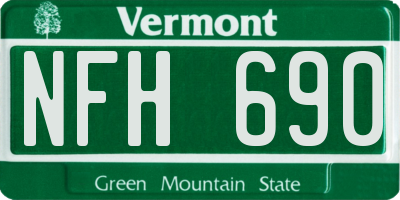 VT license plate NFH690