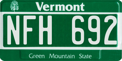 VT license plate NFH692